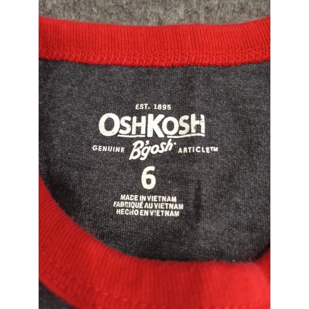 Oshkosh B'Gosh Denim Co Lot of 2 Boys Ringer T-Shirt Size 6
